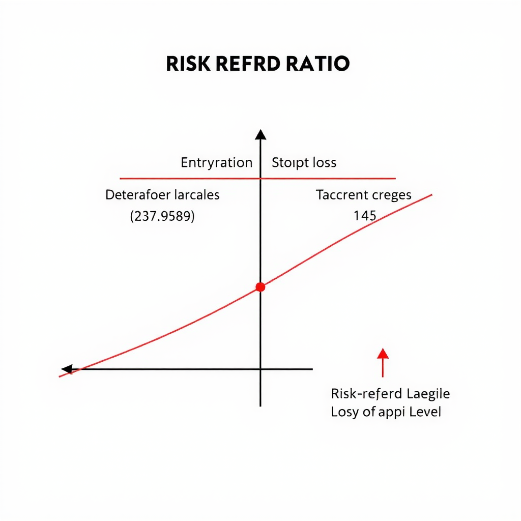 Visual diagram showing risk reward ratio calculations with entry stop loss and target levels marked on price chart