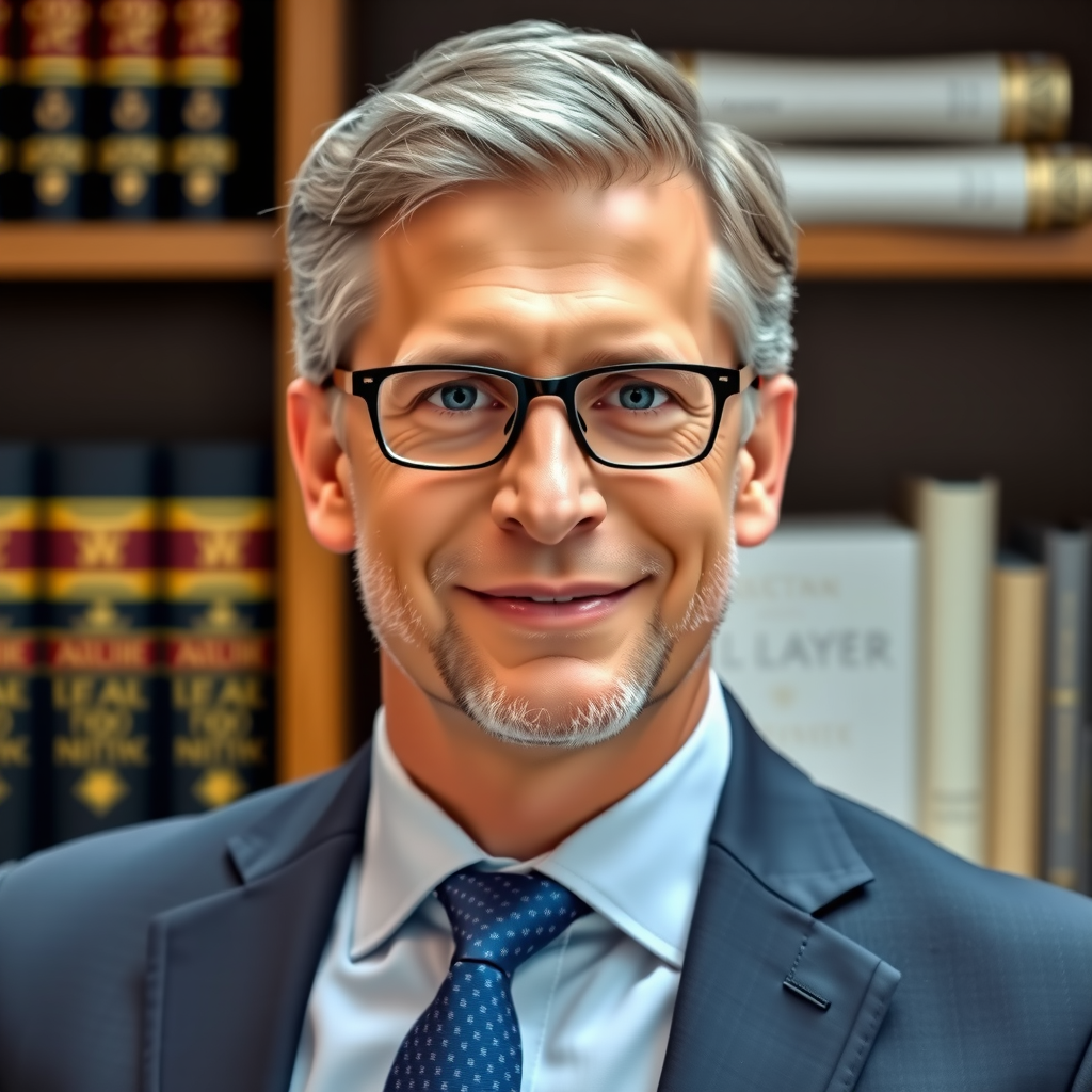 Professional headshot of David Thompson, Chief Compliance Officer of Axiom Trade, in formal business attire with law books and regulatory documents visible in background